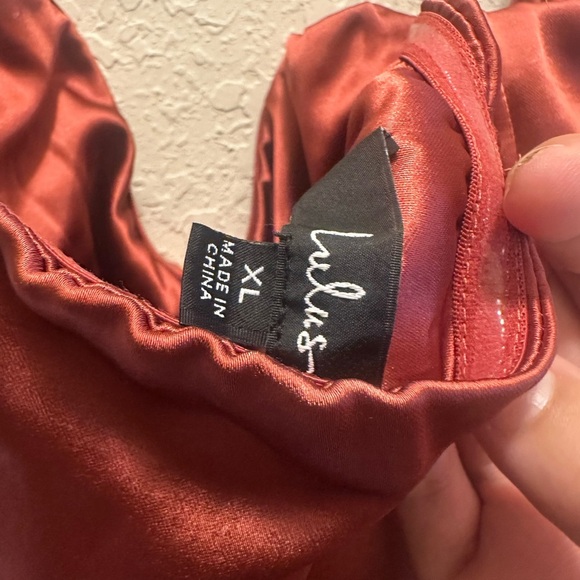 Enticing Aesthetic Rusty Rose Satin Laceup Strapless Mini Dress - Picture 9 of 10